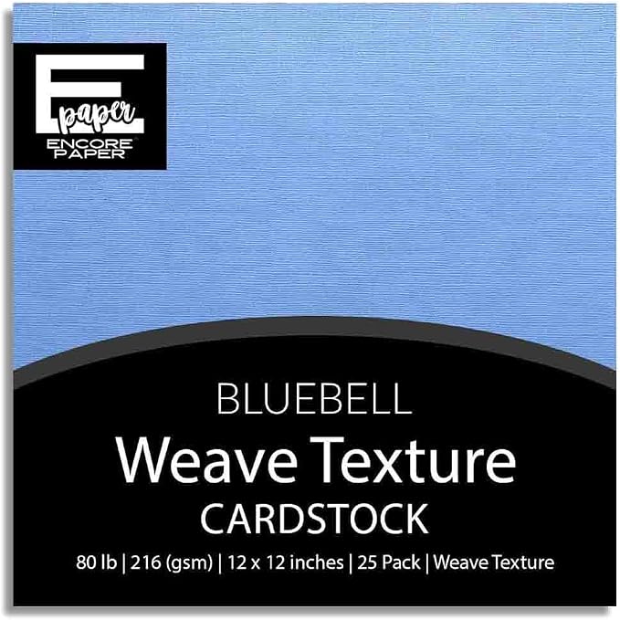 BLUEBELL—12x12 Textured Cardstock | 80lb Textured Blue Scrapbook Paper | Premium Cardstock for Cricut Cutting | 25 Sheets