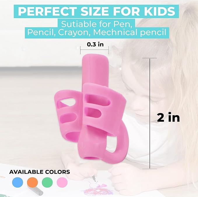 JustBlanks 20 Pcs Pencil Grips for Kids Handwriting - Pencil Holders for Kids, Pencil Grippers Writing Tool, Writing Posture Correction Tools for Toddlers, Preschoolers Special Needs for Classroom