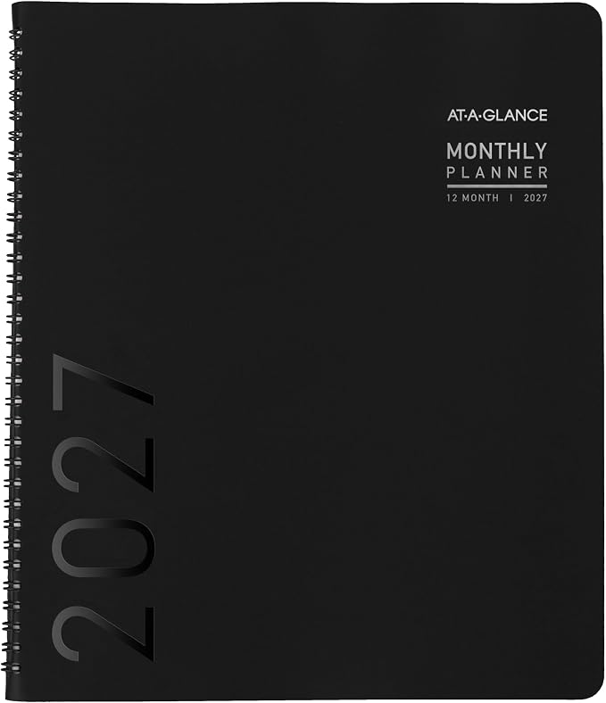AT-A-GLANCE 2027 Planner, Monthly, 9" x 11", Contemporary, Black (70260X0527)