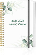 2026-2028 Monthly Planner - 36 Month PLanner Calendar from January 2026 to December 2028, 3 Year Planner 2026-2028 with Flexible Cover, Inner Pocket, Perfect for Home | School | Office, 5.8" x 8.5", Green Leaf