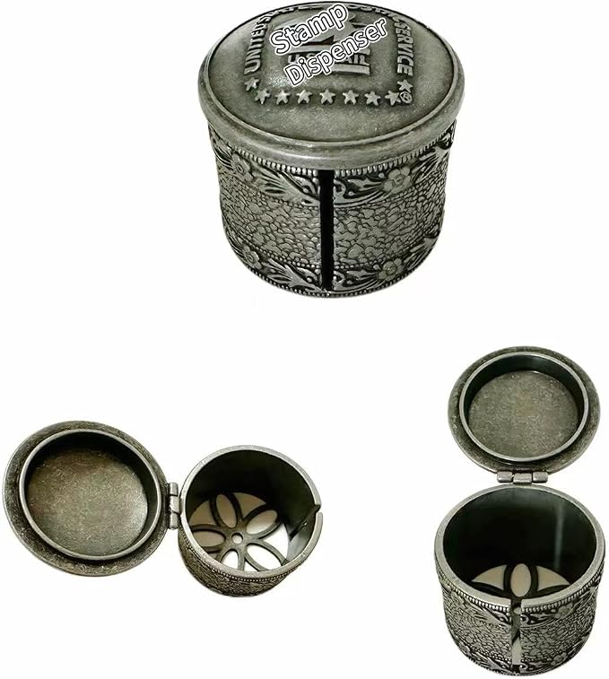 Roll Stamp Dispenser,Roll of 100 Stamps Dispenser,Stamp Roll Dispenser with a Small Storage Box,Perfect for Office & Home Desk Decoration (No Stamps Included)