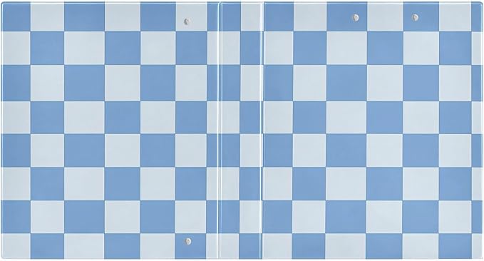 Blue Checkered White Buffalo Plaid 3 Ring Binder with 2 Interior Pockets 1.5 inch Binders 3 Ring Heavy Duty Fit 8.5" x 11" Letter Size for Office School, 2 Pack
