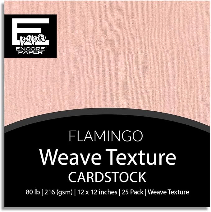Flamingo—12x12 Textured Cardstock | 80lb Textured Pink Scrapbook Paper | Premium Cardstock for Cricut Cutting | 25 Sheets