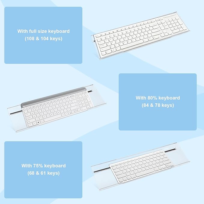 Computer Keyboard Stand with Wrist Rest - Gel Wrist Rest for Keyboard and Mouse, Ergonomic Keyboard Riser with Wrist Rest Support for Mouse