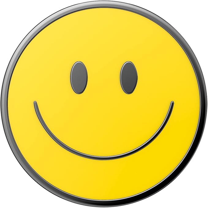 PopSockets Adhesive Phone Grip, Holder- Enamel Be Happy | Secure Comfortable Hold, Anti-Drop, Kickstand, Yellow, Butter, Electronic Accessories, For iPad/Kindle/iPhone/Android