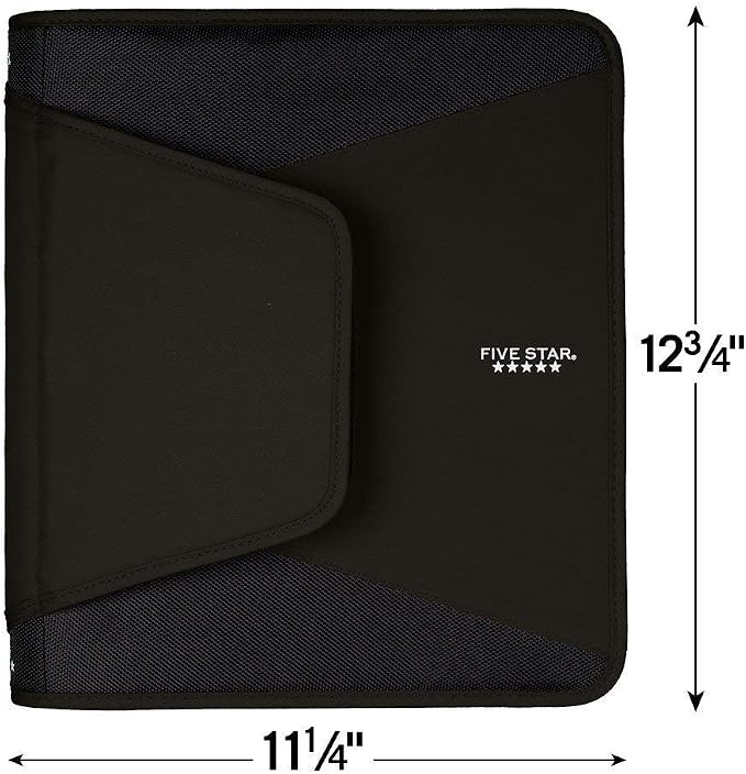 Five Star 1-1/2 Inch Zipper Binder, 3 Ring Binder, 3-Pocket Expanding File, Durable, Color Selected For You (28012)