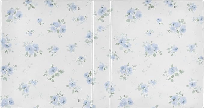 3 Ring Binders Blue Flowers Floral 1.5 Inch Round Ring Binders with Pockets Decorative Clipboard Binder Holds 200 Sheets View Binder for Home School Office,2 Pack