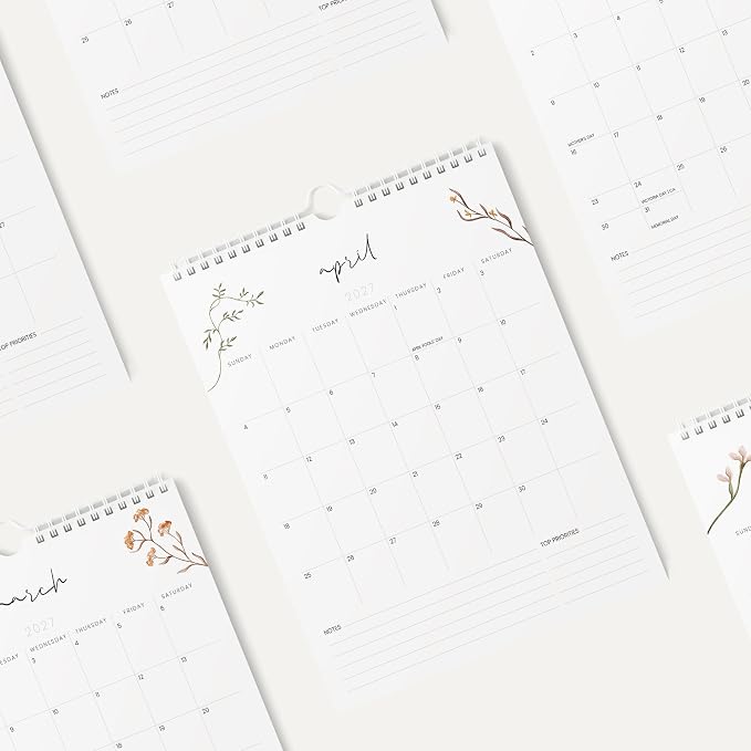 Karto Wall Calendar 2026-2027 8.5x11 in - Flowers | July 2026 to December 2027, Vertical, Boosts Productivity, Easy Monthly Planning