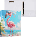 JIPONI 3 Ring Binder Funny Flamingo 1 Inch Round Binders for Men Women Students, Cute File Organizer for Office School, 1pc