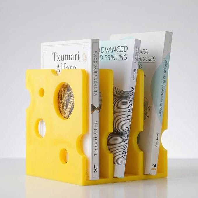 Acrylic 3 Section Magazine Vertical File Holder Organizer Book Holder Storage Box For Home And Office Cheese Shape Desktop Decorative Book Stand