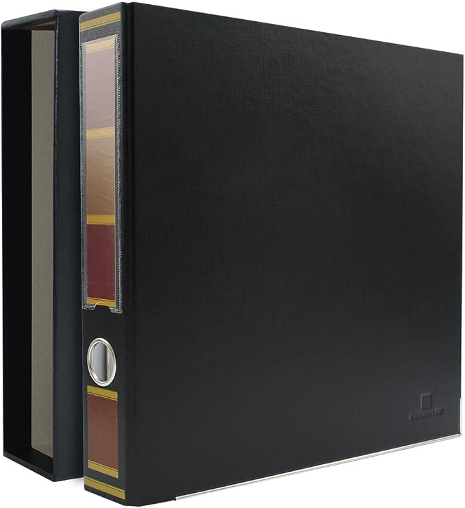 3-Ring Premium Binder & Slip Case - Barrister Black, by Bindertek | 2" Spine Width, 325 Sheet Capacity, 1.25" D-Rings, Linen-Textured Covers, Steel Reinforced Edges