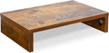 TEAMIX Wood Monitor Stand Riser for Desk - 14.2 inch, Small Laptop Stand | Rustic Brown, Holds 80 lbs, Wooden Computer Stand with Storage, Ergonomic Design, Easy Assembly, For Home Office, Gaming