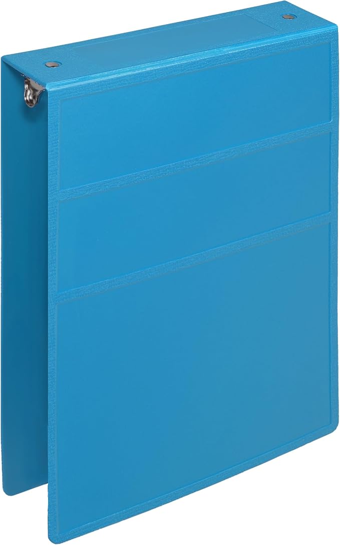 Carstens 2-Inch Heavy Duty 3-Ring Binder - Top Opening, Pool Blue, Durable Plastic, No-Gap Rings, Waterproof Cover, No Pockets, Holds 300 US Letter Sheets, BPA-Free, Made in USA (5878-3R), Case of 16