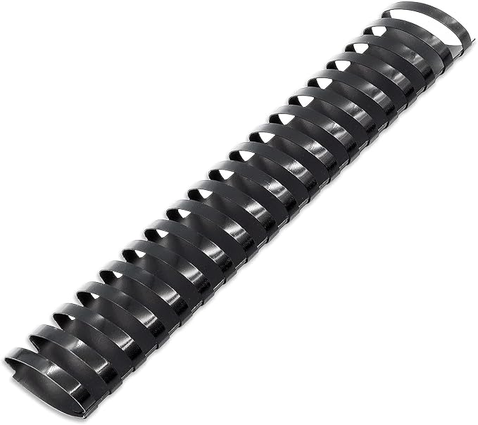Binditek Plastic Binding Comb Spines, 1-1/4 Inch, 19 Ring, Black, 50 Pack | Plastic Binding Combs, 1-1/4 Inch Diameter, 265 Sheet Capacity, for Letter Size, for Students and Coworkers