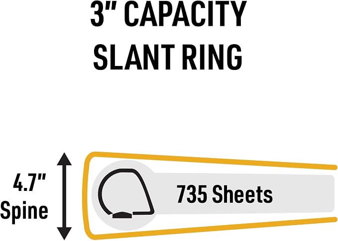 Avery UltraDuty SDS Binder, 3" Slant Rings, 1 Yellow/Red Binder | For Industrial Workplace Safety Sheet Storage, OSHA HazCom Compliant, 36" Attached Chain, Chemical and Water Resistant