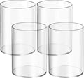 Mototo 4 Pieces Clear Acrylic Pen Holder Round Acrylic Pencil Cup Clear Makeup Bush Holder Acrylic Desktop Stationery Organizer for Office School Home Desk Accessories (4 Pack, Round)