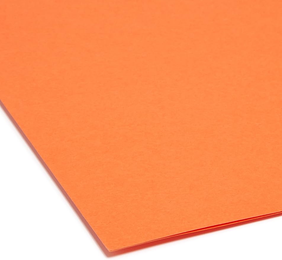 Smead File Folder, Reinforced 1/3-Cut Tab, Letter Size, Orange, 100 per Box (12534)