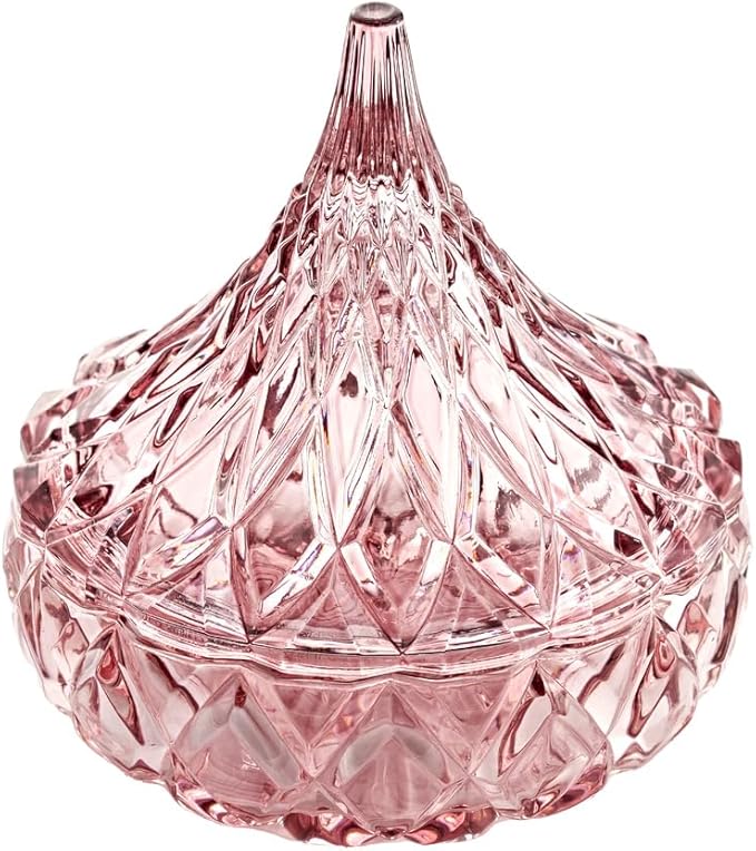 Godinger Blush Glass Hershey Kiss Candy Dish - A Sweet and Stylish Delight