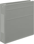 Carstens 2-Inch Heavy Duty 3-Ring Binder - Side Opening, Ash Gray, Durable Plastic, Precision No-Gap Rings, Waterproof Cover, No Pockets, Holds 300 Letter-Sized Sheets, BPA-Free, Made in USA (2822-3R)