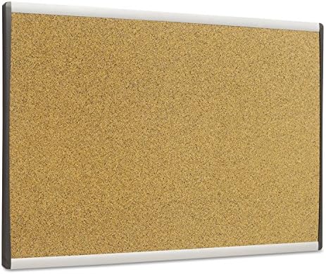 Quartet Bulletin Board, 30" x 18", Corkboard, Cubicle, Arc, Aluminum Frame (ARCB3018)