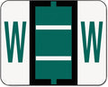 Smead BCCR Bar-Style Color-Coded Alphabetic Label, W, Label Roll, Dark Green, 500 Labels per Roll, (67093)