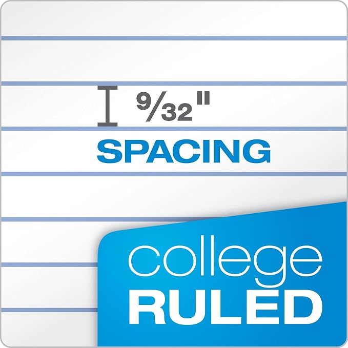 Oxford Loose Leaf Paper,500 Sheets,College Rule Filler Notebook Paper,8-1/2" x 11",3-Hole Punched Fits 3-Ring Binders (62349),(Pack of 10)