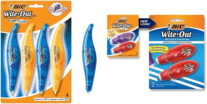 BIC Wite-Out Brand Exact Liner Correction Tape (4-Count) and Mini Twist Correction Tape (2-Count)