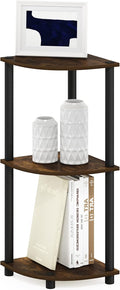 Furinno TURN-N-TUBE Corner Shelf, 3-Tier Corner Bookshelf, Display Storage Shelves with Open Shelves, for Organization and Storage, Living Room, Home Office, Garage, Amber Pine