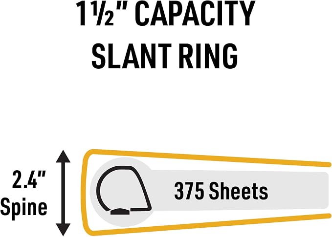 Avery UltraDuty SDS Binder, 1-1/2" Slant Rings, 1 Yellow/Red Binder | For Industrial Workplace Safety, OSHA HazCom Compliant, Water and Chemical Resistant, Attached Chain, Wide Cover Panels