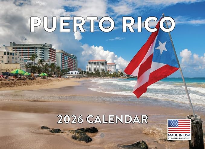 Puerto Rico Calendar 2026 Wall 12 Month Monthly PR Scenic Souvenirs Puerto Rican Themed Gifts | American Made In The USA