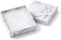 TheDisplayGuys 100 Cardboard Jewelry Gift Boxes with Inserts - Marble White | Size #33 - 3.5" x 3.5" x 1.0", Lids, Cotton Filled Padding, Kraft Paper, Bulk Pack Case, for Shipping, Organizers, Storage