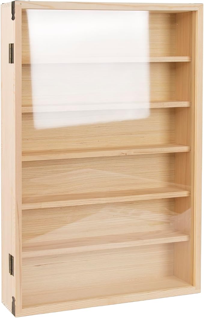 6-Tier Display Cabinet for Miniatures Keepsake,19.68x3.15x26.18 inches | Acrylic Cover with Buckle Lock, Wall-Mounted Display Case,for Collectibles Coins Military Medals Pins