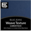 Blue Jeans —12x12 Textured Cardstock | 80lb Textured Blue Scrapbook Paper | Premium Cardstock for Cricut Cutting | 25 Sheets