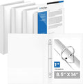 Henoyso 4 Pcs 1" Legal Size PP Plastic Binders with View Cover, Durable 3 Ring White Binders for 8.5" x 14" Paper, Hold up to 175 Sheets for Documents, Office, Home, Work Places
