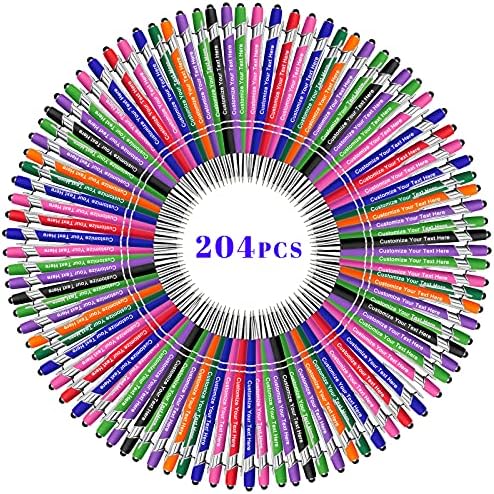Qingxily Custom Pens: Up to 300 Pcs with Free Engraving, Customized Stylus Ballpoint Pens in Colorful Assortments for Business, Graduation, Anniversaries