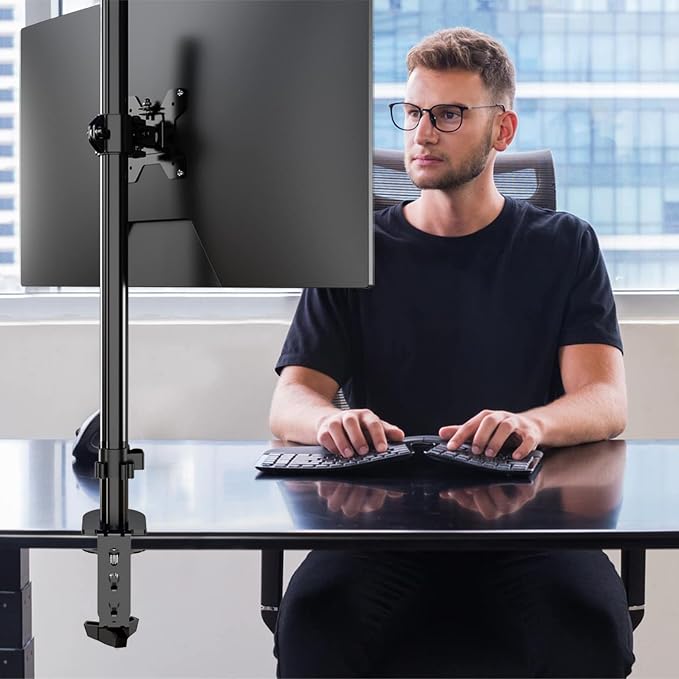 Pholiten Single Tall Monitor Stand Desk Mount，Extra Tall 31 Inch Fully Adjustable Monitor Mount for 13-32 Inch LCD Screen,Holds up to 22lbs | Fully Adjustable Tall Monitor Arm for 13-32 Inch LCD Screen, Holds up to 22lbs
