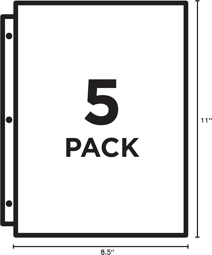 Avery Binder Pockets for 3 Ring Binders, Assorted Colors, for 8.5" x 11" Documents, Acid-Free and Archival-Safe, 5 Folders per Pack, 60 Total (12 Packs of 75254)
