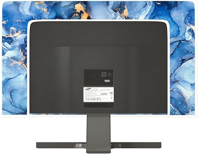 Baocicco Navy Blue Gold Marble Waterproof TV Dust Cover 75 Inch Creative Texture Grain Television Screen Cover Abstract TV Display Protectors Protective LED LCD OLED TVs Dust-Proof