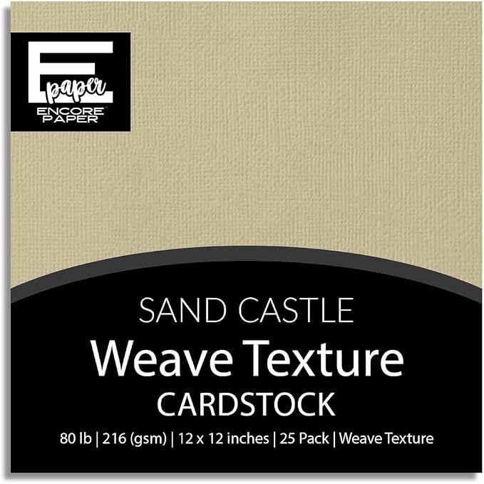 Sand Castle—12x12 Textured Cardstock | 80lb Textured Tan Scrapbook Paper | Premium Cardstock for Cricut Cutting | 25 Sheets