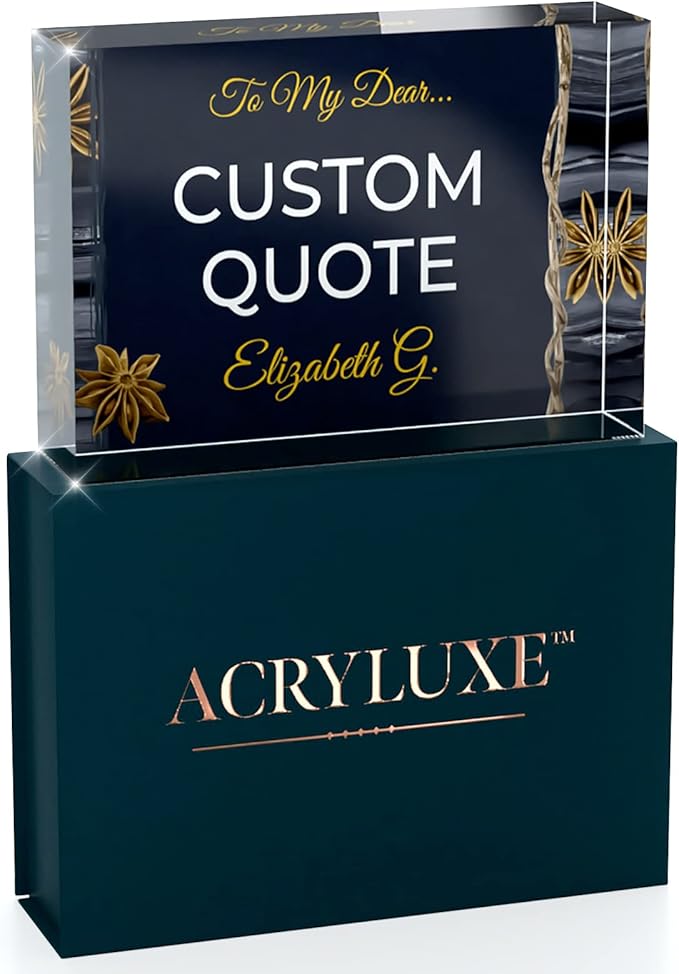 Custom Acrylic Sign Personalized, Custom Desk Name Plate, 18 Styles, (5"x7"), With Gift Box, USA Made by Acryluxe. (Trenton)