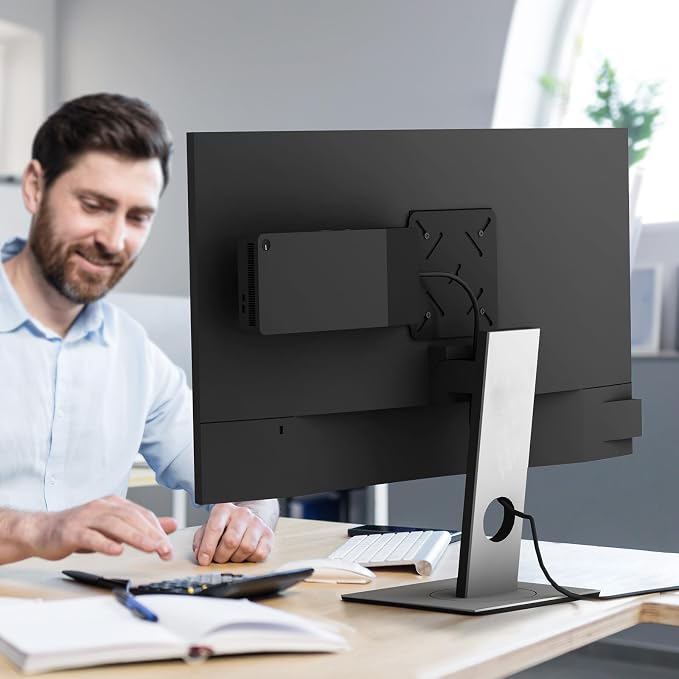 Docking Station VESA Mount Plate for Dell WD22TB4 WD19S | Behind Monitor Wall & Under Desk Mount, Compatible with W19TBS WD19DCS, Sturdy Metal Dock Holder, Black