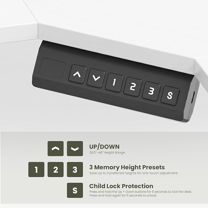 MALOL 59" L Shaped Electric Standing Desk with Drawers, Height Adjustable Desk with Power Outlets & LED Lights, Monitor Stand, Corner Computer Desk for Home Office, White