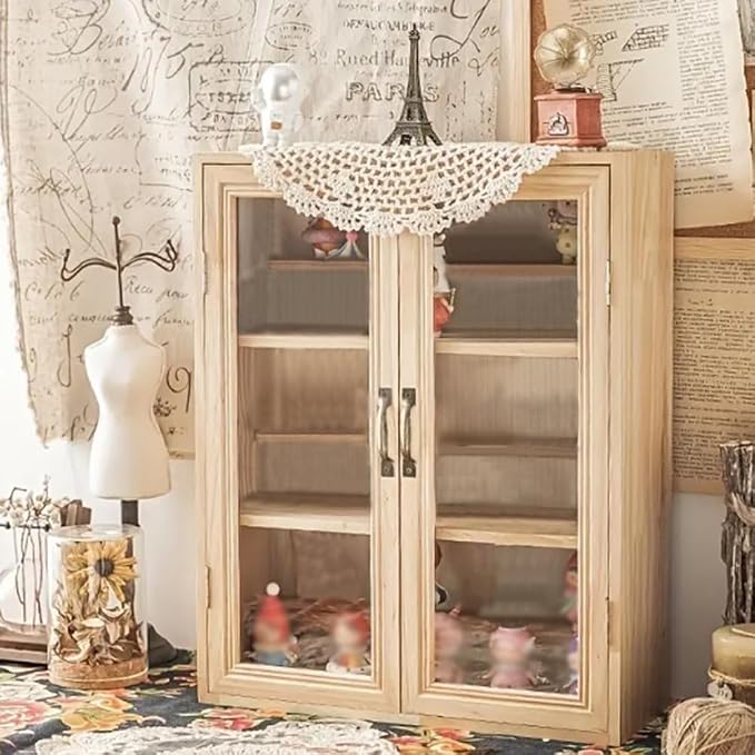 6-Storey Wooden Antique Desktop Storage Box, 14.37x5.31x17.99 inches