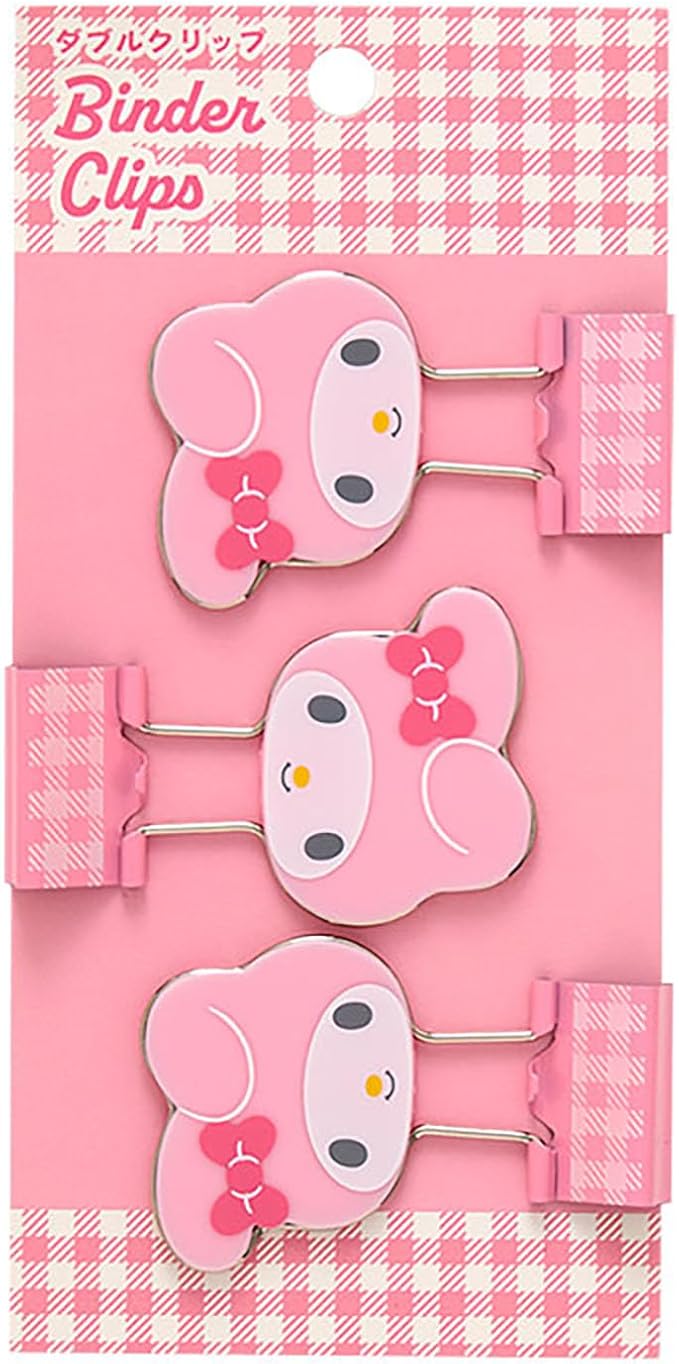 Sanrio 615374 My Melody Double Clip, ABS Steel, Set of 3