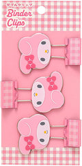 Sanrio 615374 My Melody Double Clip, ABS Steel, Set of 3