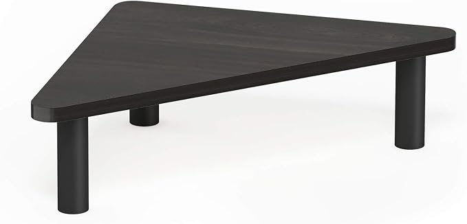 Furinno Turn-N-Tube Monitor Stand Riser, 19.6" Wide Triangle Corner Monitor Riser, Laptop Stand for Desk, Office Desk Accessories, Desktop Organizers and Accessories, Toolless Assembly, Espresso