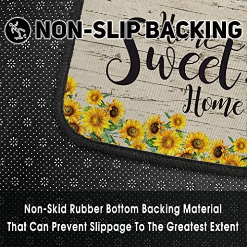 Cow Sunflower Kitchen Rug for Floor 2 Piece Sets, Home Sweet Home Kitchen Rugs, Cow Kitchen Mats in Front of Sink and Sunflower Kitchen Mat for Standing for Kitchen Decor 17"X30"+17"X47"