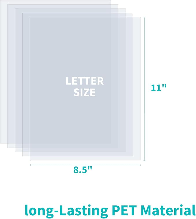 Binditek 7 Mil PET Binding Covers, 8.5 x 11 Inches, Ultra Clear, 100 Pack | Plastic PET Binding Covers, Letter Size, Ultra Clear, Square Corners, Unpunched, Ideal for Business Reports and Proposals