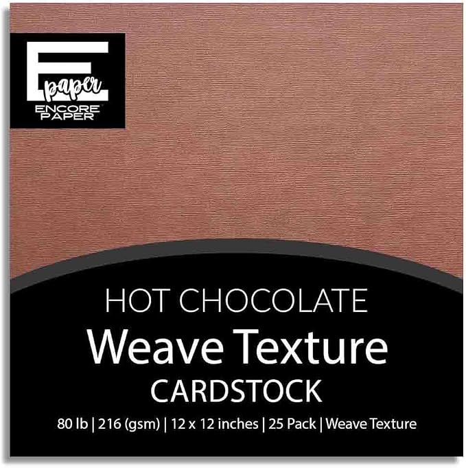 HOT CHOCOLATE—12x12 Textured Cardstock | 80lb Textured Brown/Tan Scrapbook Paper | Premium Cardstock for Cricut Cutting | 25 Sheets