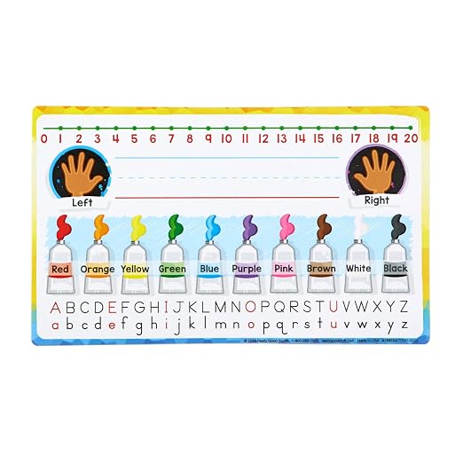 Really Good Stuff Primary On-the-Go Desktop Nameplates, 24-Pack | Ages 5+, Kindergarten+, Self-Adhesive Vinyl with Left/Right Directions, Alphabet, Colors and Number Line